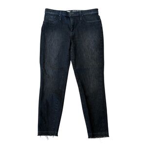 Mossimo High Rise Cropped Skinny Black Washed Denim Jeans‎ Size 12